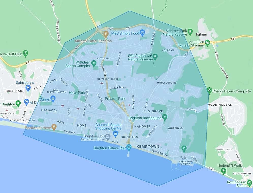 areas we cover in brighton