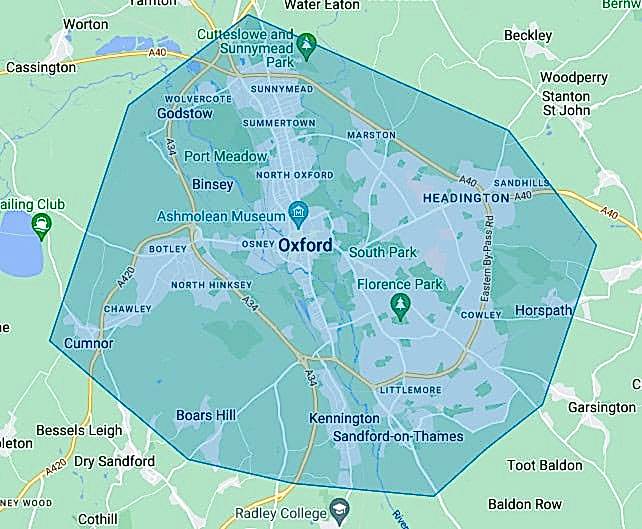 areas we cover in oxford